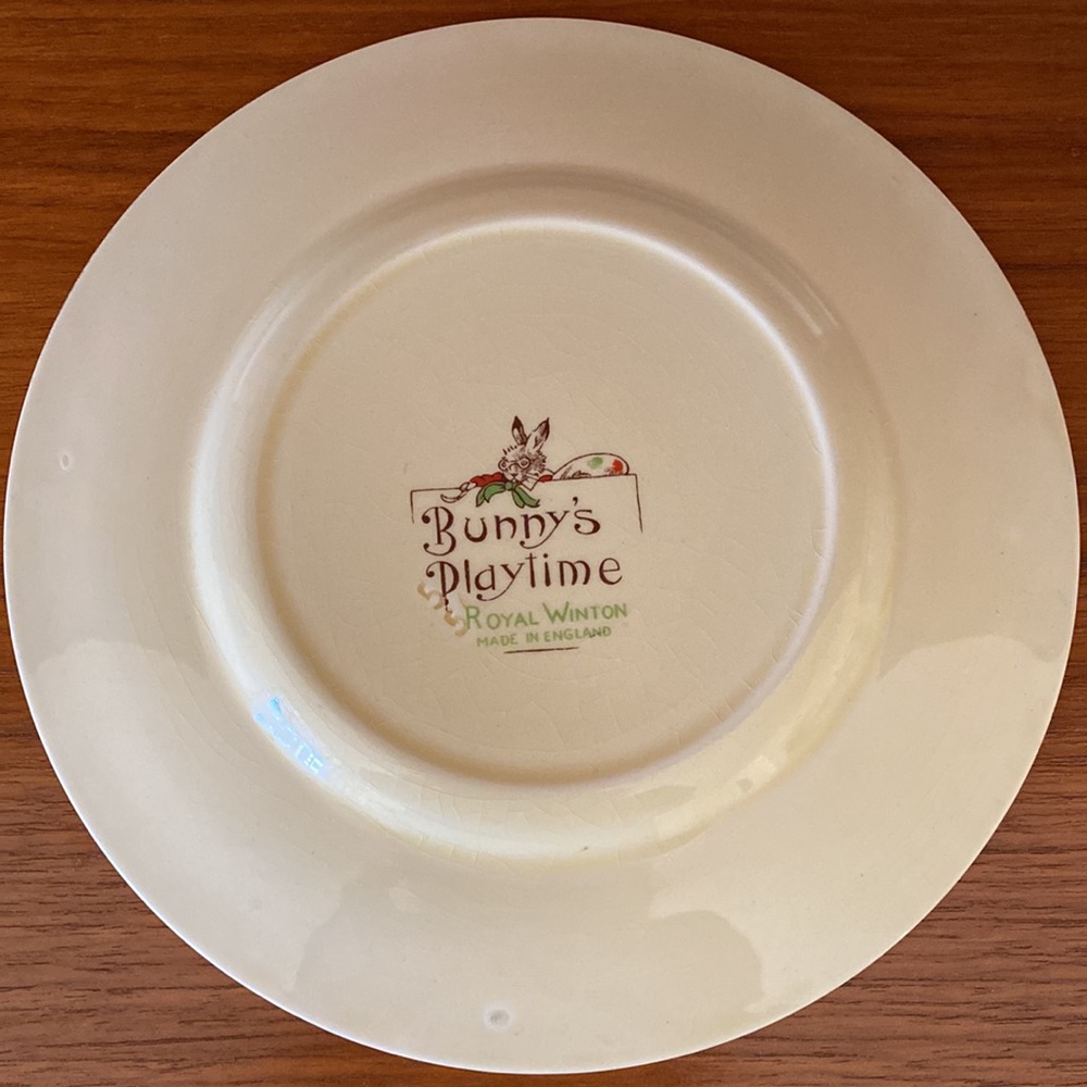Rare VTG Royal Winton Bunny’s Playtime English China Cup/Plate Made in England - Picture 10 of 16